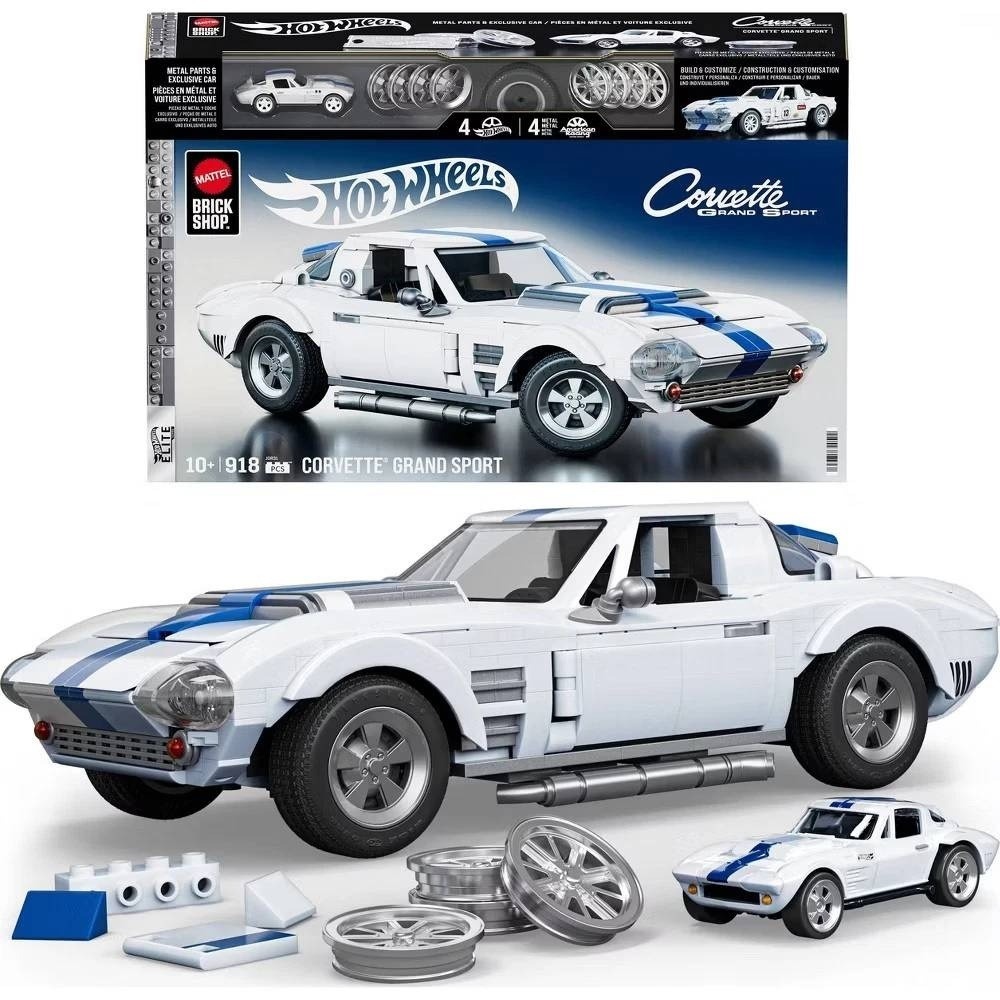 Mattel Brick Shop Hot Wheels Corvette Grand Sport Building Kit Collectors JGR31
